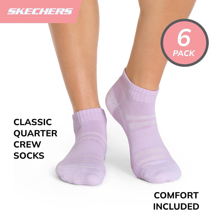 SKECHERS Women's Performance Quarter Crew Socks (6-Pack) - Image 2